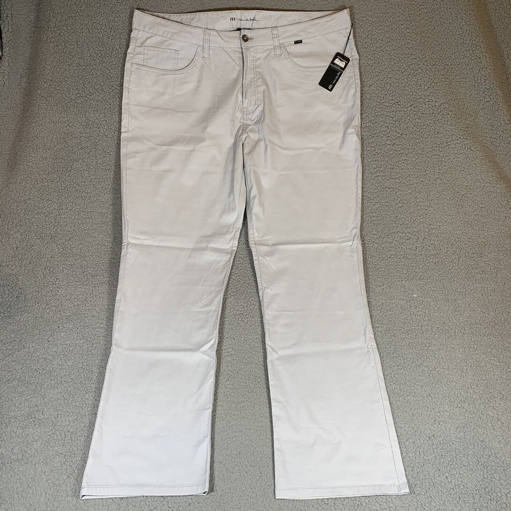 Men's Travis Mathew The Trifecta Men's Grey Flat Front Golf Pants 42 x 32